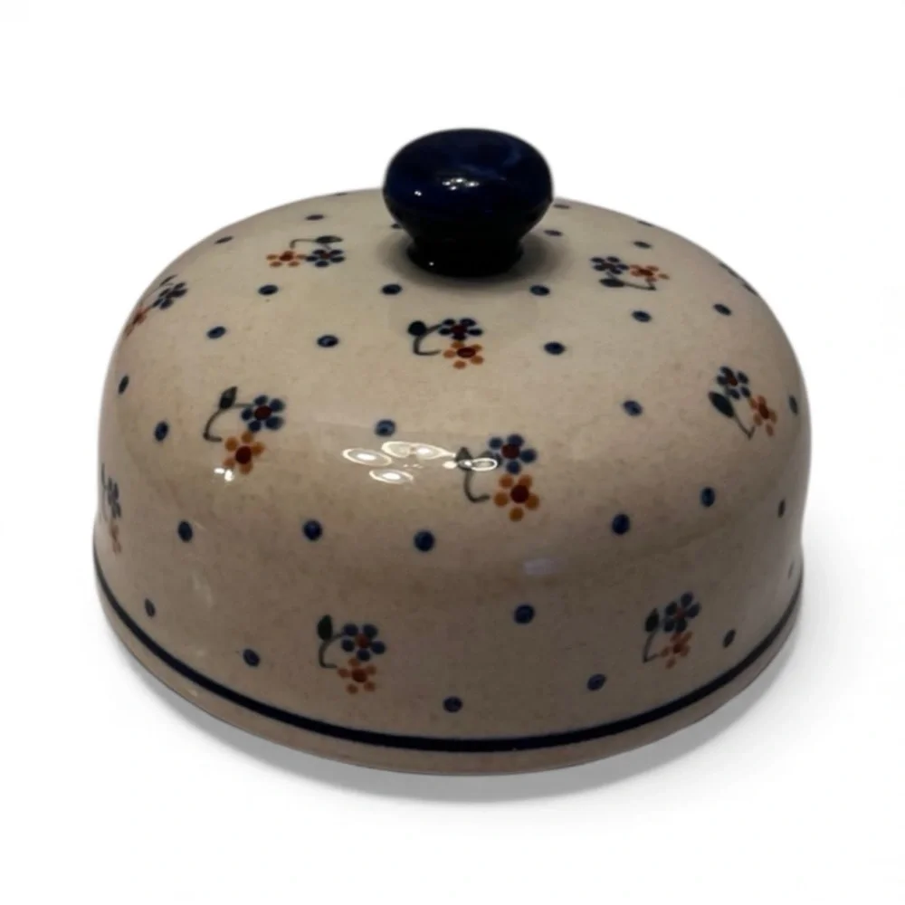 vintage Bolaslawiec Poland Small Butter or  cheese cover